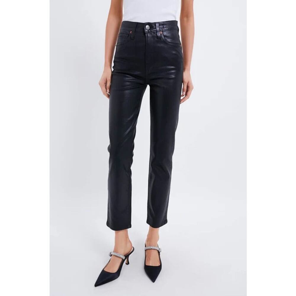 Elegant Tuckernuck Twin Doaves Coated Black Jeans sz 24
